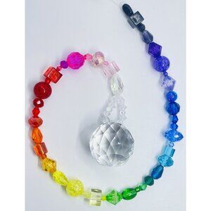 Beaded Suncatcher Rainbow Crystal Prism Hanging Decor Yard Art Tree Jewelry